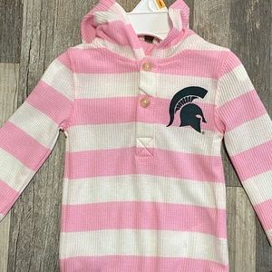 New with tags. MSU Spartans girls onesie.